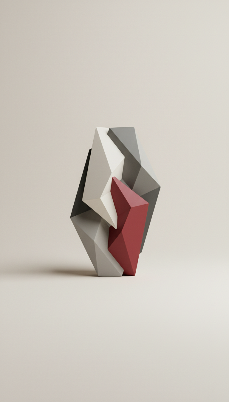Original Geometric Sculpture in Polished Steel